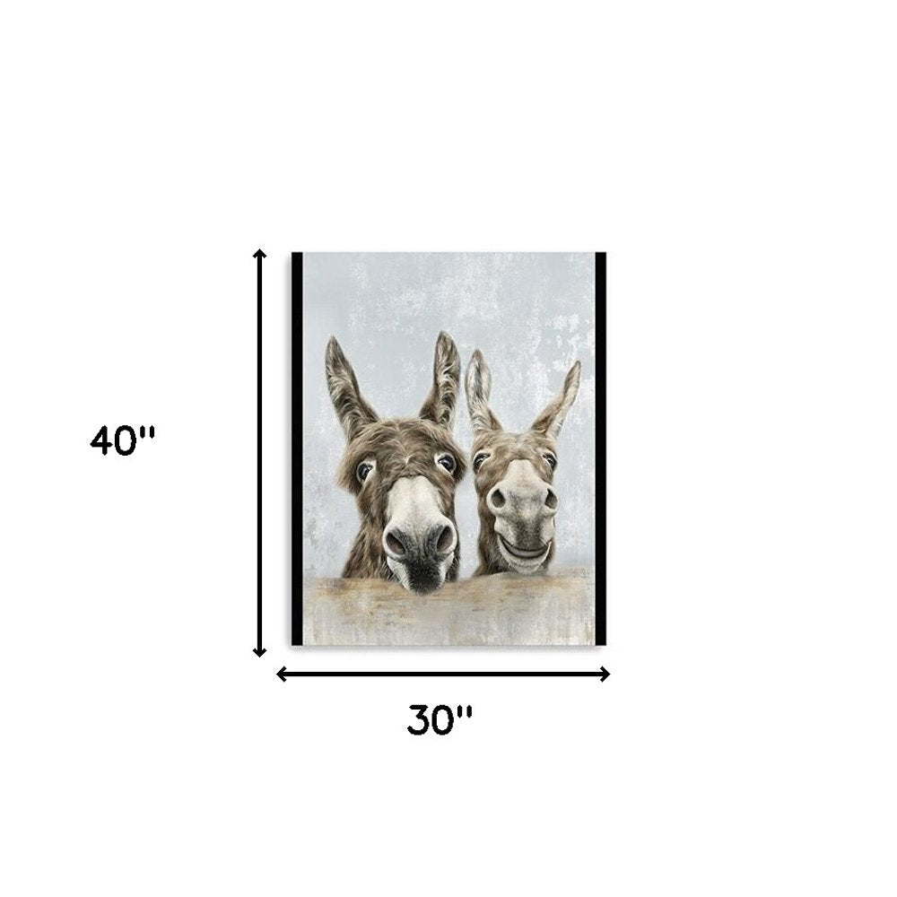 Cute Donkeys Canvas Unframed Print Wall Art HomeRoots