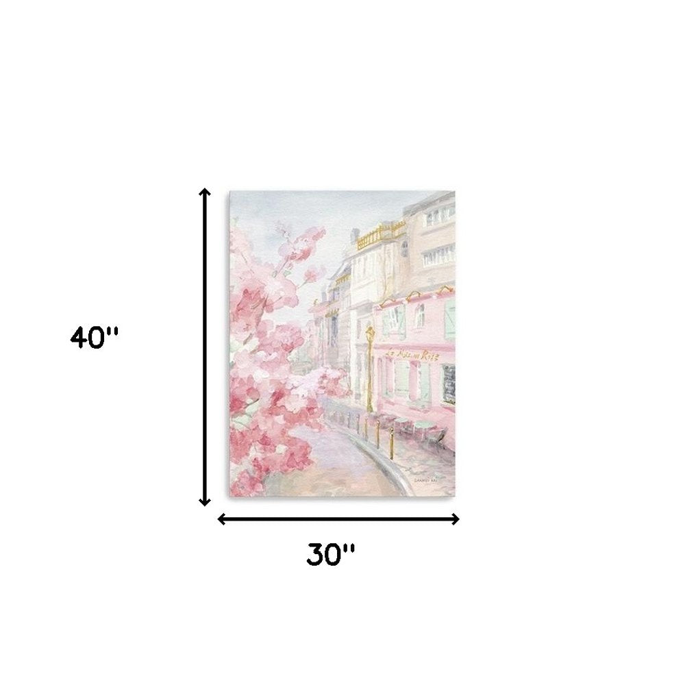 Pretty Pastel Pink Paris Street Unframed Print Wall Art HomeRoots
