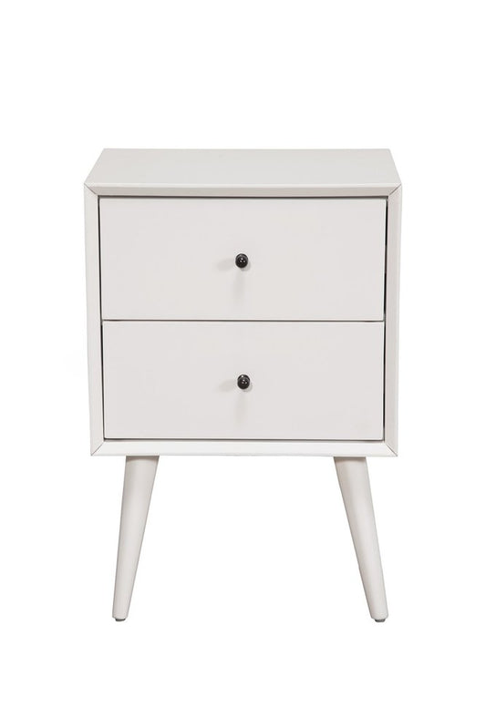 26" Solid Wood and Wood Two Drawer Nightstand HomeRoots