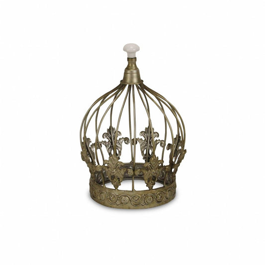 10" Bronze Metal Hand Painted Decorative Crown Tabletop Sculpture HomeRoots