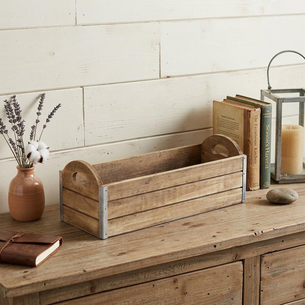14" Brown Solid Wood Organizer Box HomeRoots