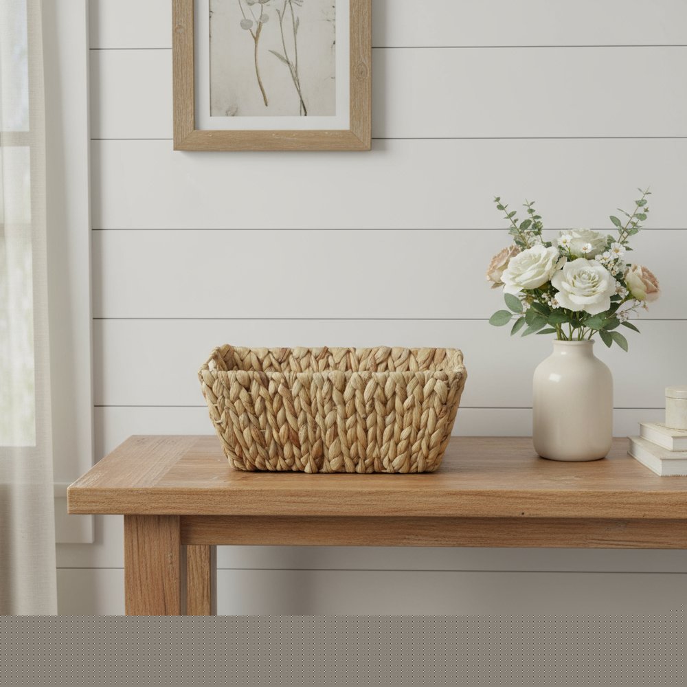 14" Brown Water Hyacinth Basket HomeRoots
