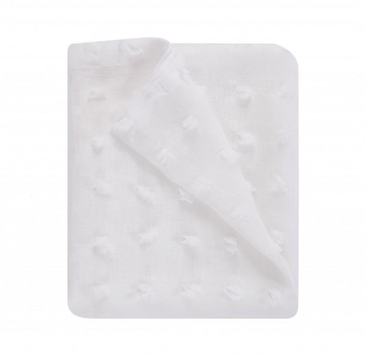 White Puff Sheer Shower Curtain HomeRoots