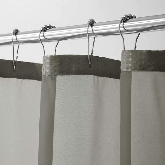 Gray Sheer and Grid Shower Curtain and Liner Set HomeRoots