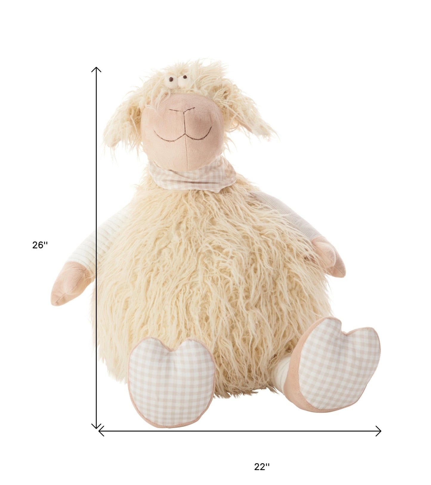 26" X 22" Ivory Lamb Throw Pillow FurniFindUSA