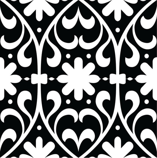 7" x 7" Black And White Vinyl Peel And Stick Removable Tiles HomeRoots