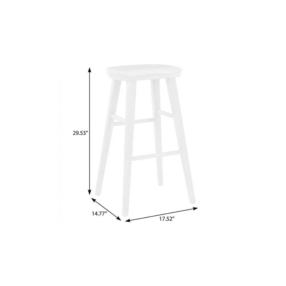 29" White Wood Backless Bar Height Bar Chair HomeRoots