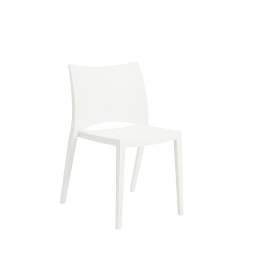 Set of Two White Heavy Duty Plastic Outdoor Stacking Dining Chairs HomeRoots
