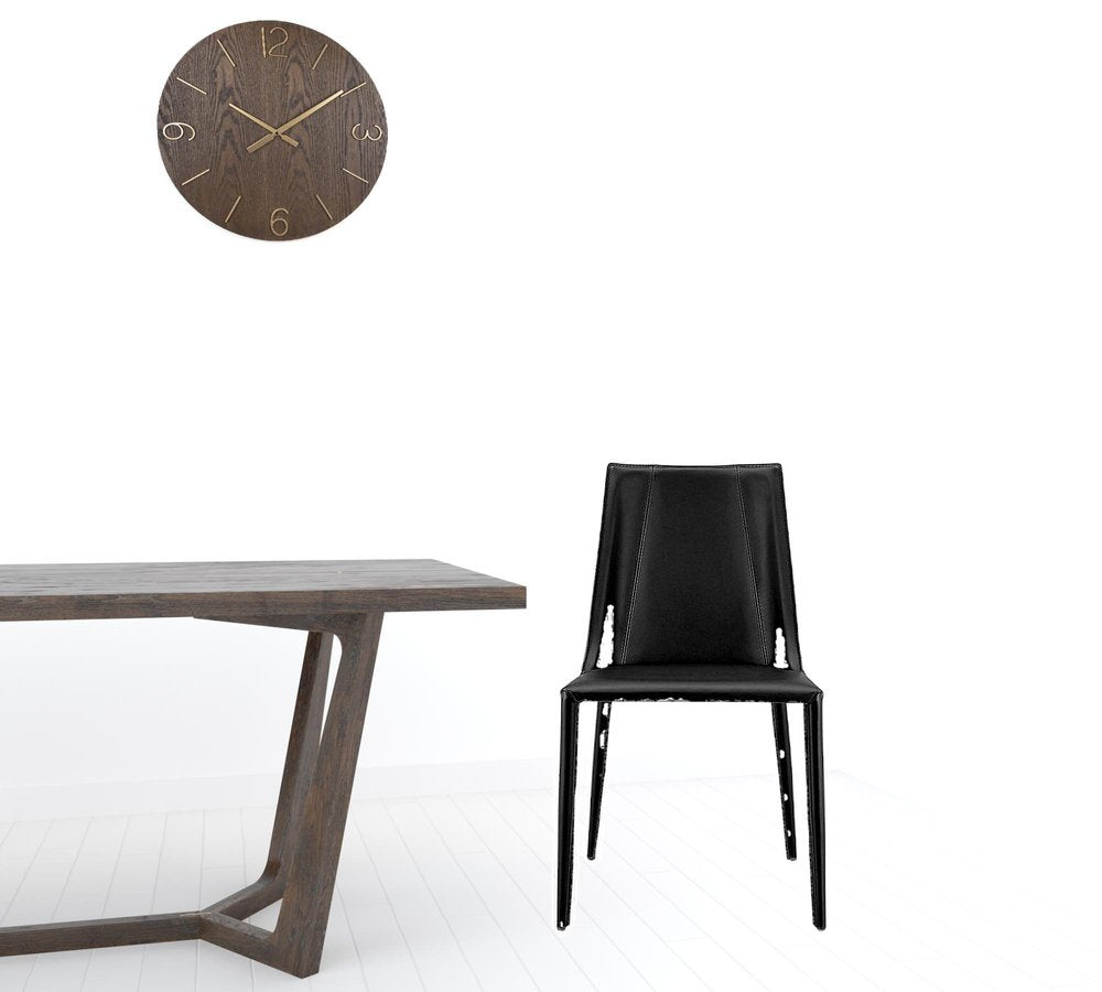 Black Upholstered Leather Dining Side Chair HomeRoots