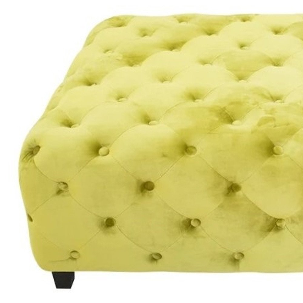 40" Green and Brown Fabric and Solid Wood Square Coffee Table HomeRoots