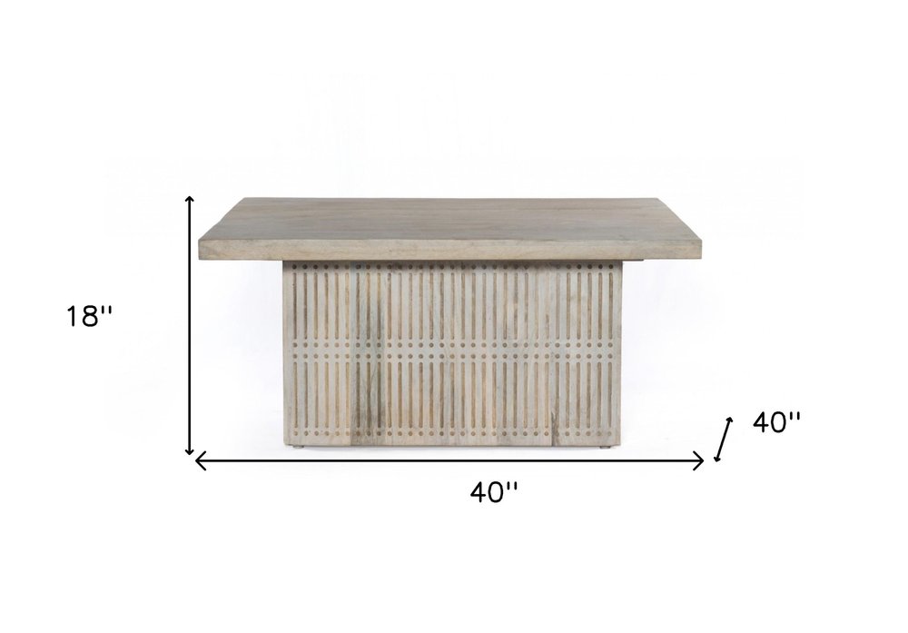 40" Ivory Solid Wood Lift Top Pedestal Coffee Table HomeRoots