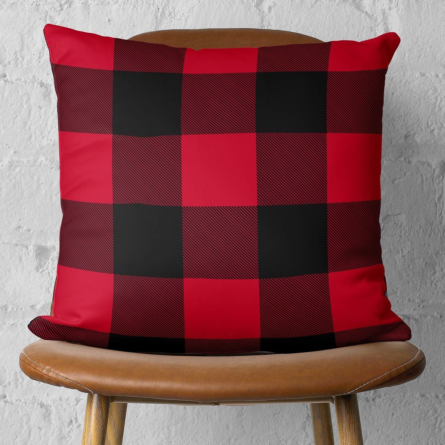 Red and Black Buffalo Plaid Throw Pillow FurniFindUSA