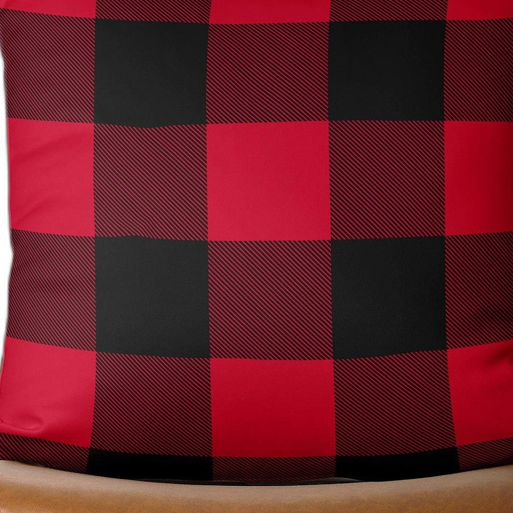 Red and Black Buffalo Plaid Throw Pillow Cover FurniFindUSA