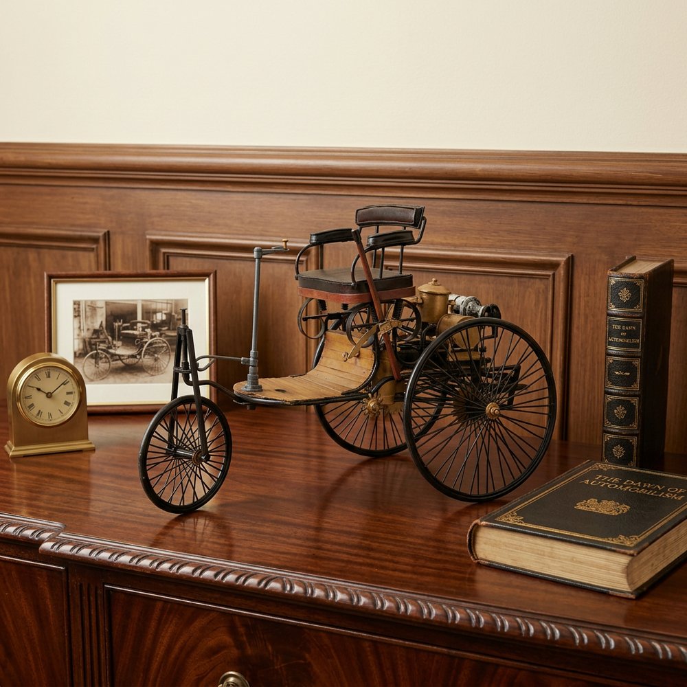 c1886 Three Wheeled Mercedes Benz Motor Car Sculpture HomeRoots