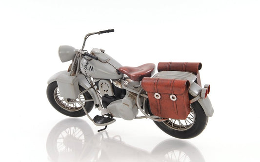 6" Grey Metal Hand Painted Decorative Motorcycle HomeRoots