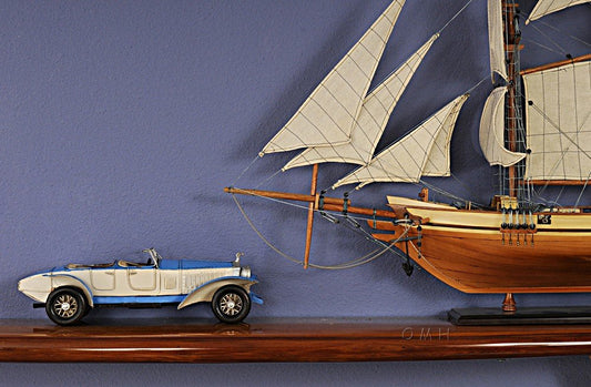 4" White Metal Hand Painted Model Car HomeRoots