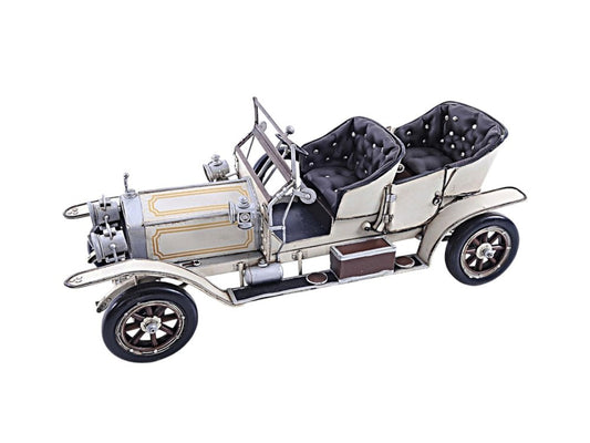 8" Silver Metal Hand Painted Model Car Tabletop Sculpture HomeRoots