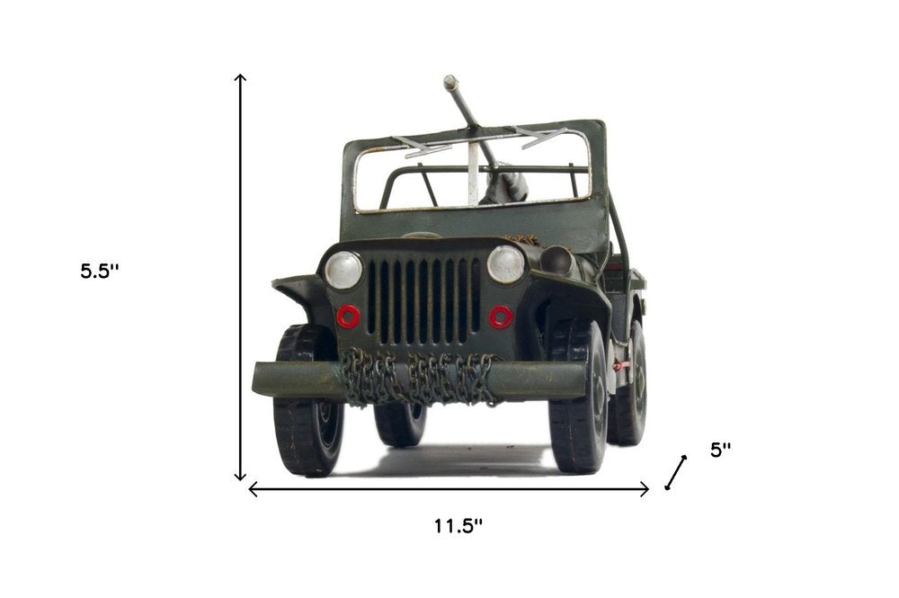 6" Green Metal Hand Painted Model Car HomeRoots