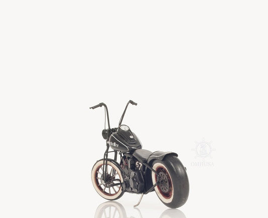 8" Black Metal Hand Painted Model Motorcycle Tabletop Sculpture HomeRoots
