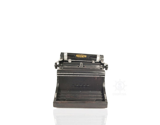 9" Black Metal German Replica Typewriter Tabletop Sculpture HomeRoots