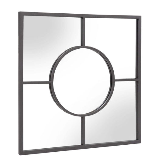 24" Graphite Square Metal Framed Accent Mirror HomeRoots