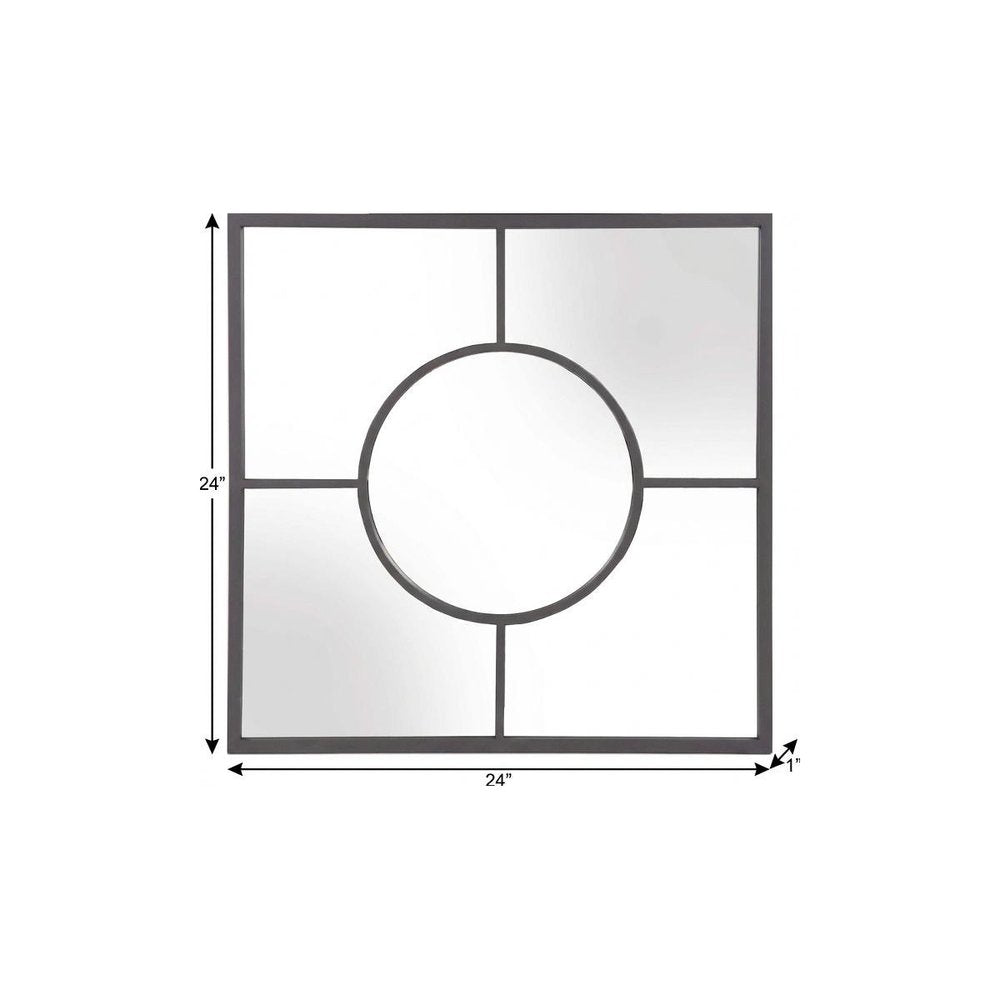 24" Graphite Metal Square Framed Accent Mirror HomeRoots