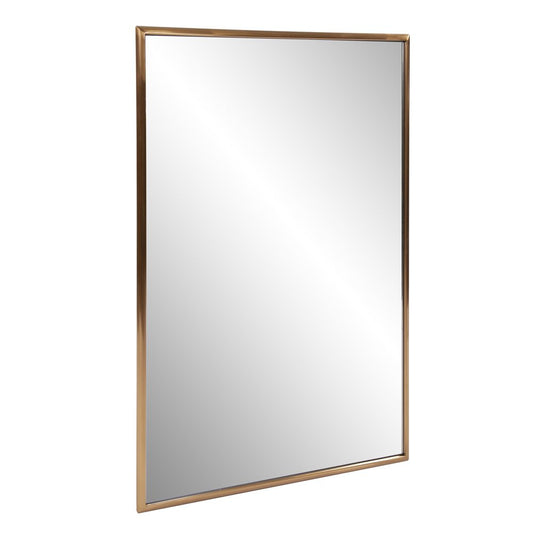 Antiqued Brushed Brass Rectangular Wall Mirror HomeRoots