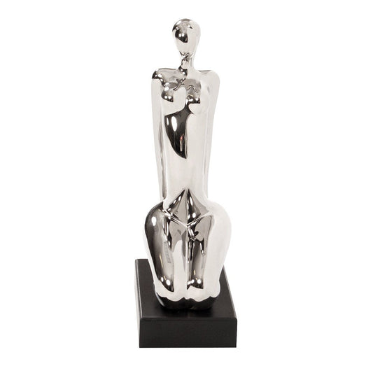 Modern Silver and Black Ustrasana Yoga Sculpture HomeRoots