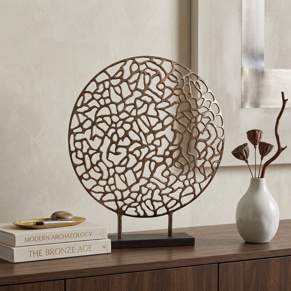 Bronze and Black Abstract Coral Sculpture HomeRoots