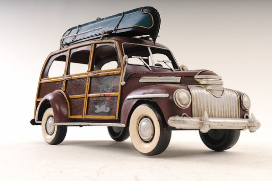 7" Burgundy Metal Hand Painted Model Car HomeRoots