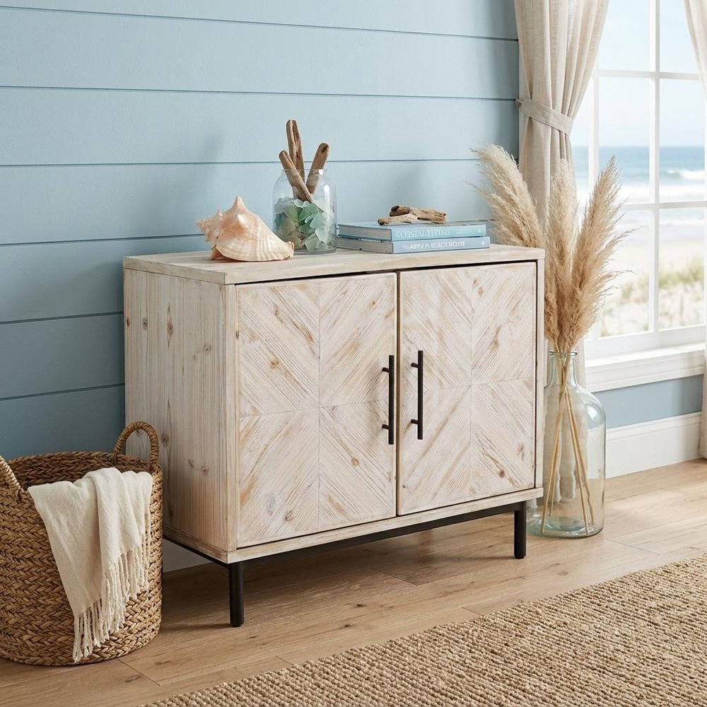 Modern Farmhouse Rustic Natural Accent Storage Cabinet HomeRoots