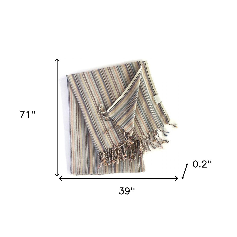 Multi Colored Striped Design Turkish Beach Blanket HomeRoots