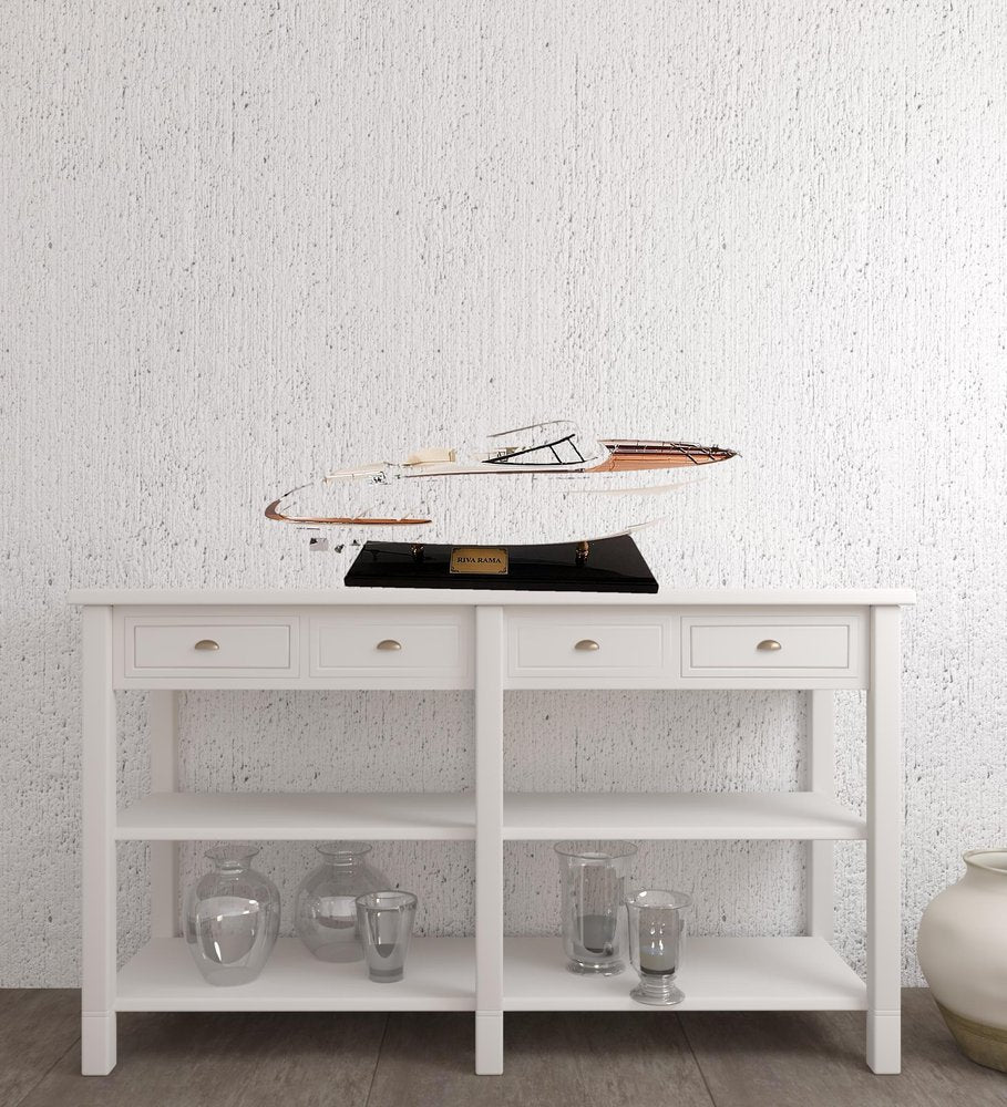 11" White Wood Yacht Model Sculpture HomeRoots