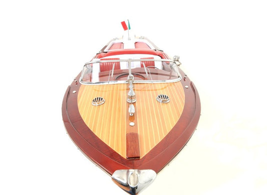 10" Brown Solid Wood Hand Painted Model Boat HomeRoots