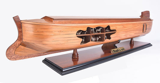 8" Wooden Manufactured Wood Hand Painted Decorative Boat HomeRoots