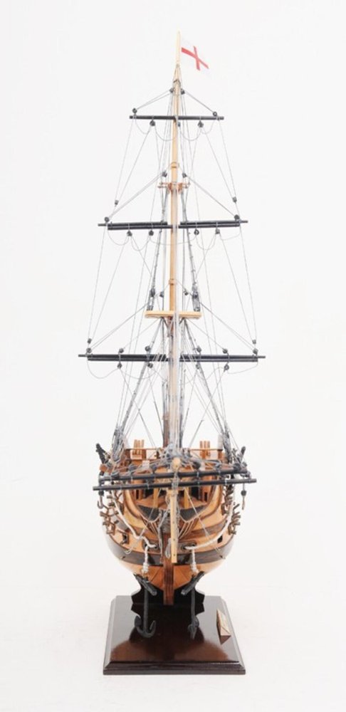 29" Wood Brown HMS Victory Bow Section Hand Painted Decorative Boat HomeRoots