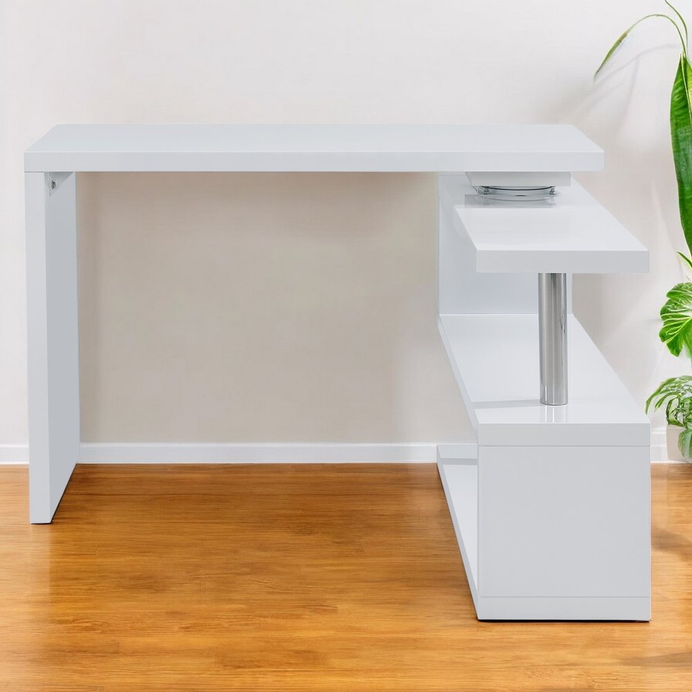 45" White Corner Writing Desk HomeRoots