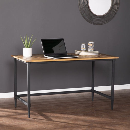 53" Black Wood Sled Writing Desk