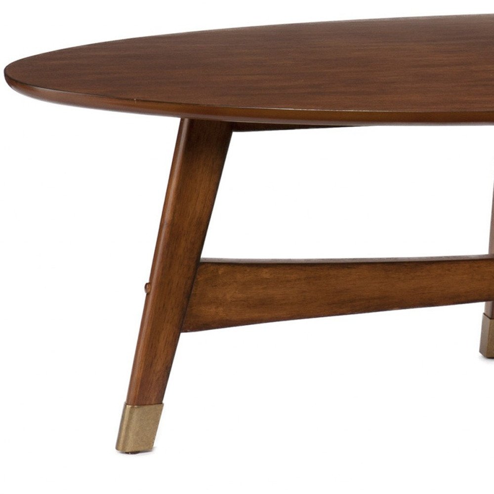 52" Brown Solid Wood With Iron Coffee Table HomeRoots