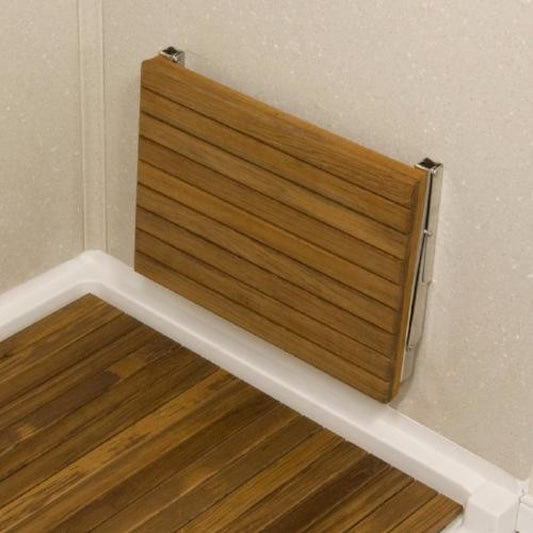 17" Premium Wall Mount Teak Shower Bench HomeRoots