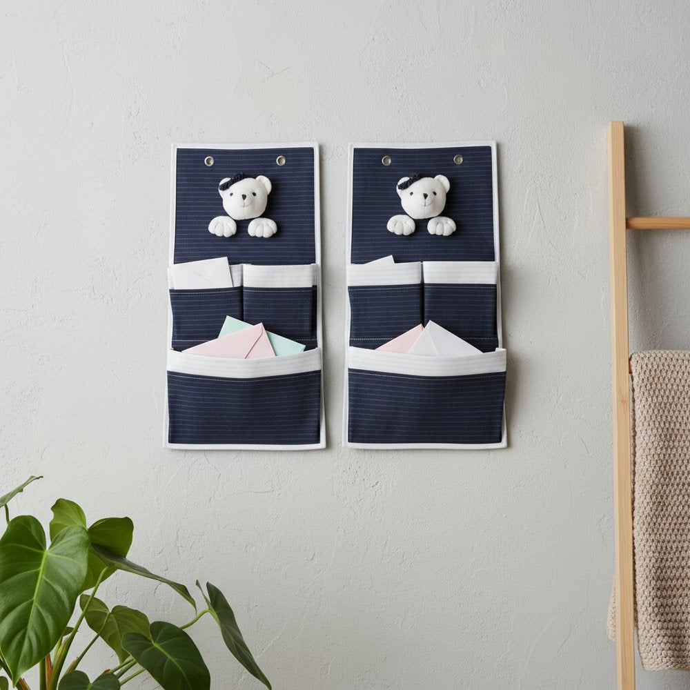 Set of Two Black And White Fabric Wall Hanger HomeRoots