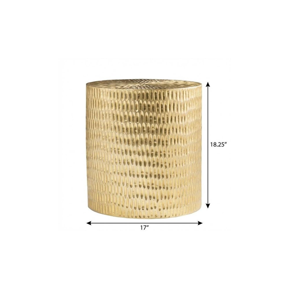 18" Gold Manufactured Wood And Solid Wood Round End Table HomeRoots