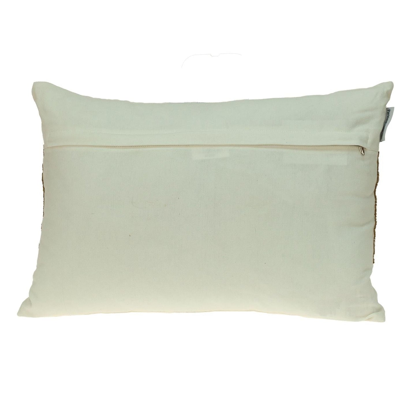 Glam Off White with Golden Sequins Lumbar Throw Pillow FurniFindUSA