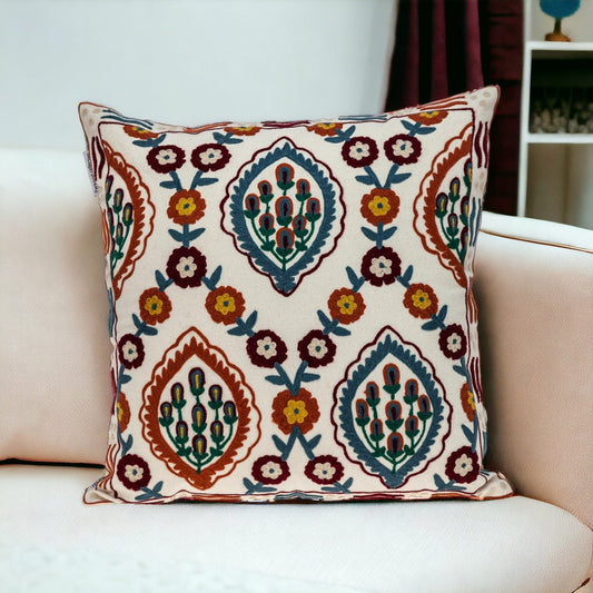 18" MULTICOLOR Cotton Blend Throw Pillow FurniFindUSA