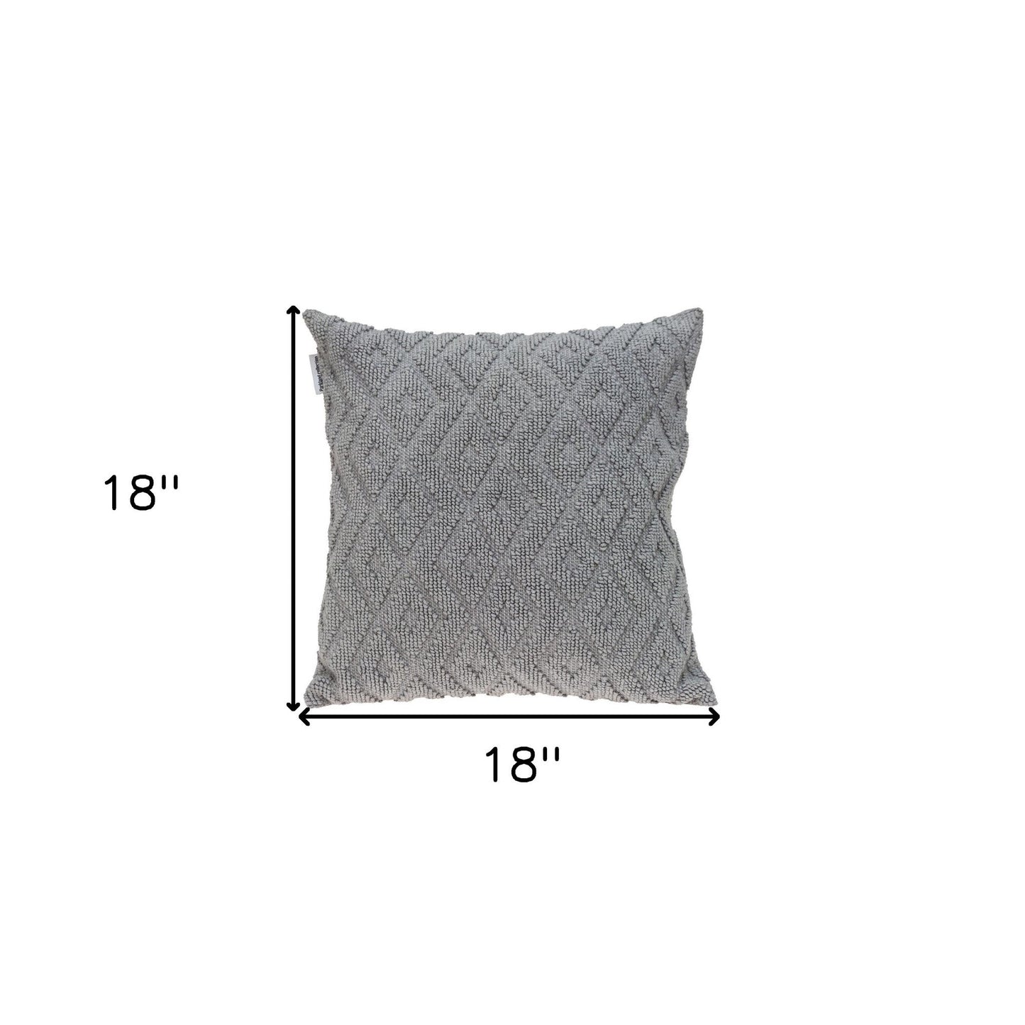 Jacquard Diamond Pattern Decorative Gray Throw Pillow FurniFindUSA
