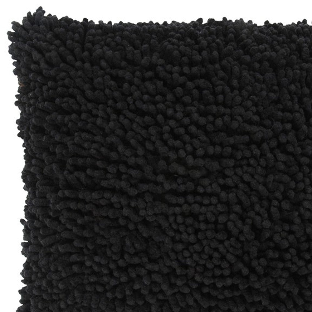 18" Black Cotton Throw Pillow 6.25" (L) x 18.0" (W) x 18.0" (H) FurniFindUSA
