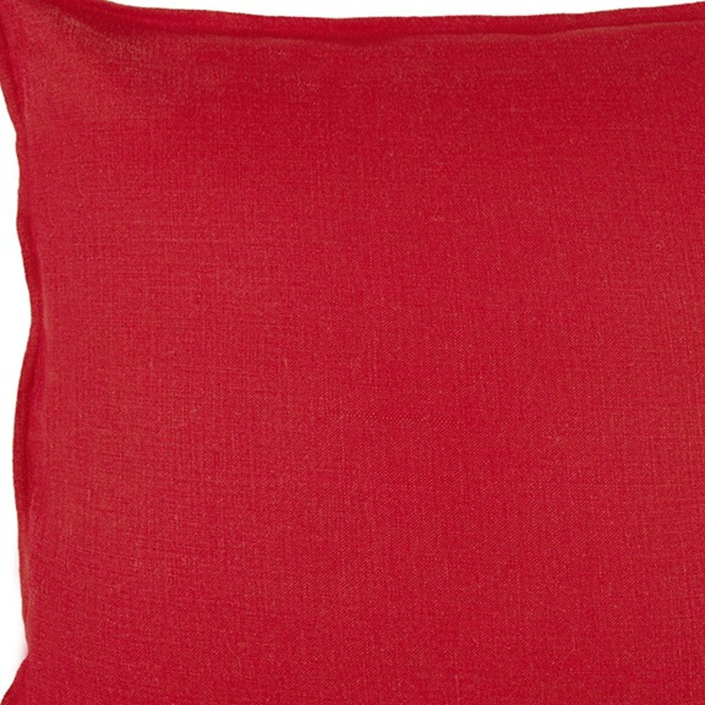20" Red Cotton Throw Pillow 6.25" (L) x 20.0" (W) x 20.0" (H) FurniFindUSA