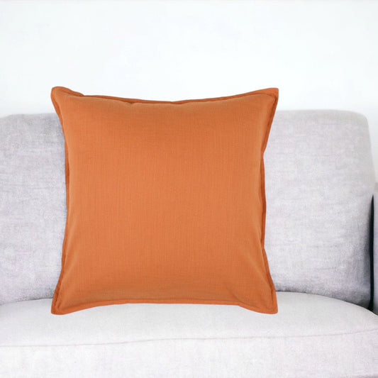 20" Orange Cotton Throw Pillow 6.25" (L) x 20.0" (W) x 20.0" (H) FurniFindUSA