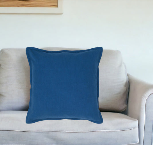 20" Blue Cotton Throw Pillow 6.25" (L) x 20.0" (W) x 20.0" (H) FurniFindUSA
