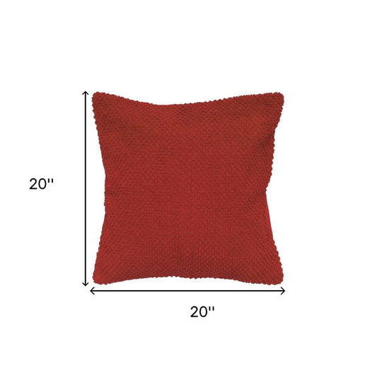 20" Red Cotton Throw Pillow